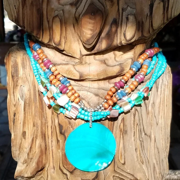 Multi Strand Beaded Necklace - Picture 1 of 7